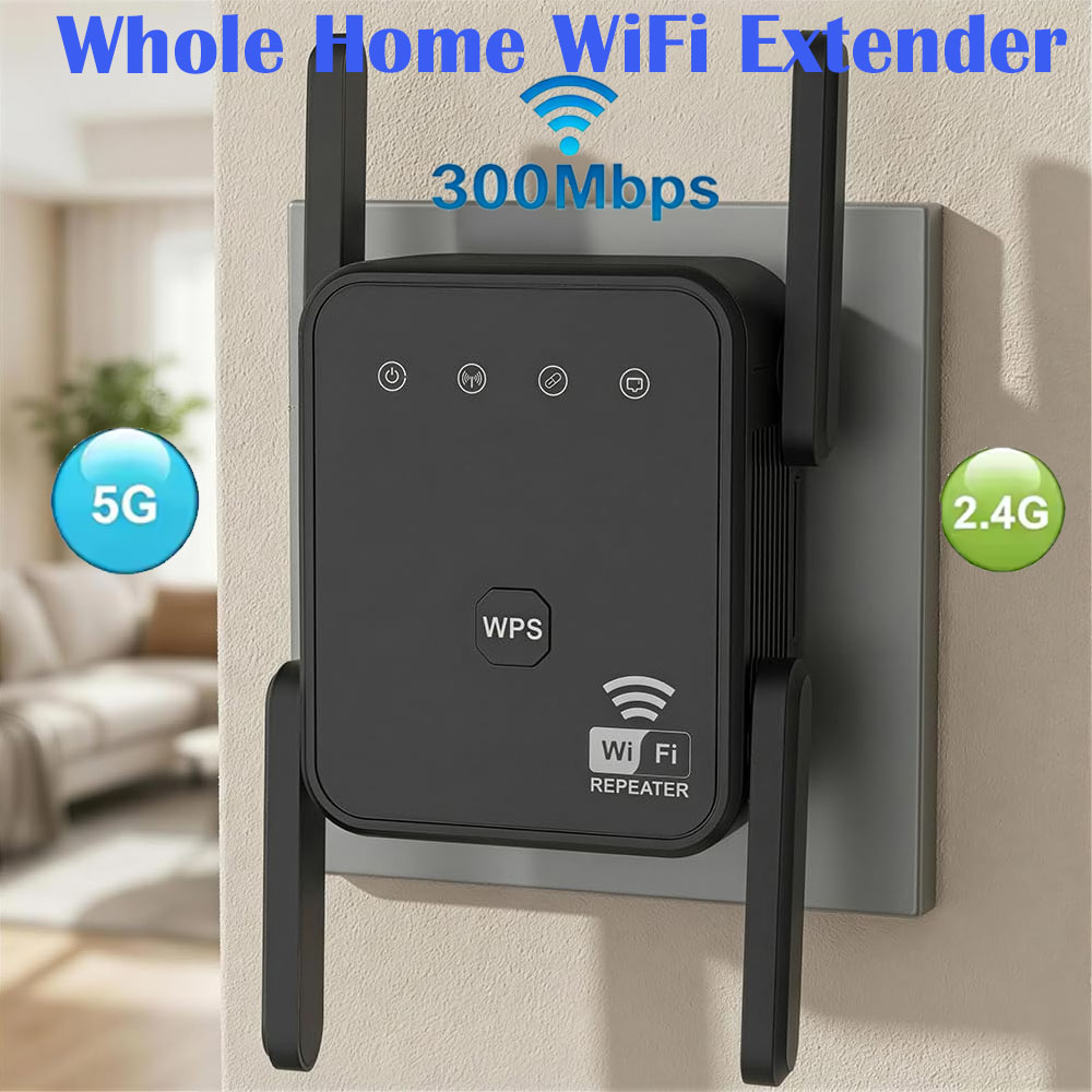 Home Security Service - Novo Repetidor WiFi 2026 300Mbps 2.4GHz