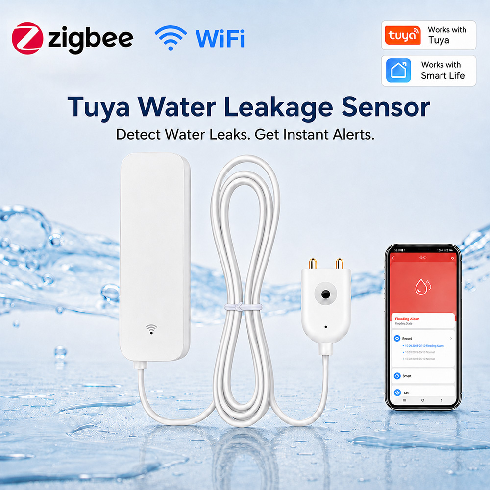 Home Security Business - Sensor de Vazamento de Água ZigBee