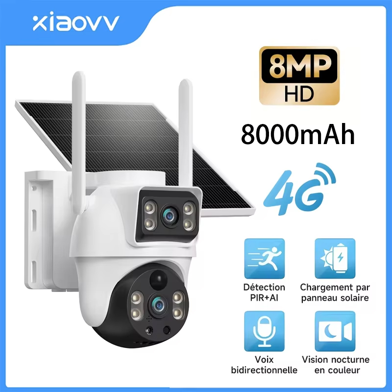 Ip Camera Outdoor 4K - Câmera IP Externa Solar XIAOVV 8MP