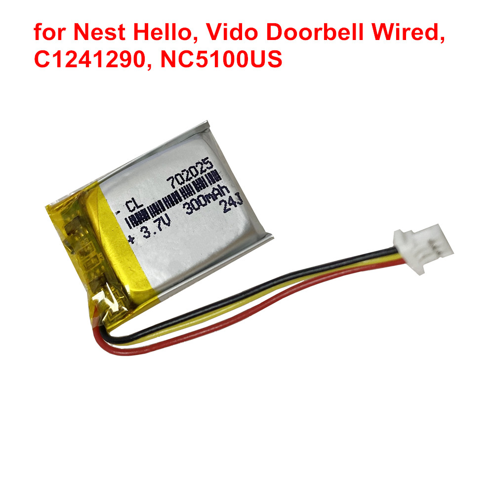 Home Security Battery Replacement - Bateria de Substituição 3.7V 300mAh para