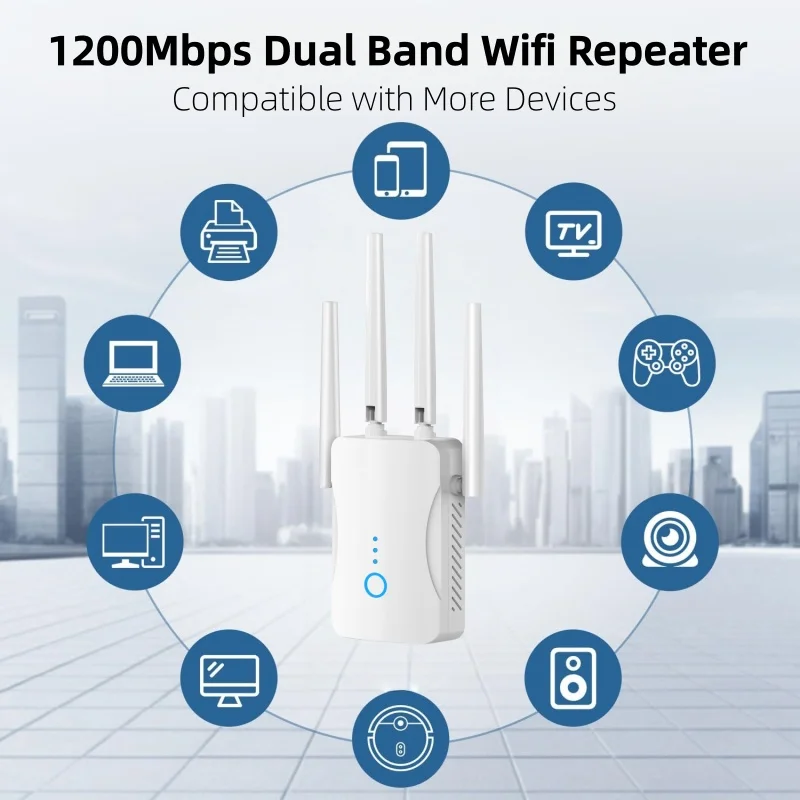 Home Security Wireless - Repetidor WiFi Dual Band 1200Mbps Sem