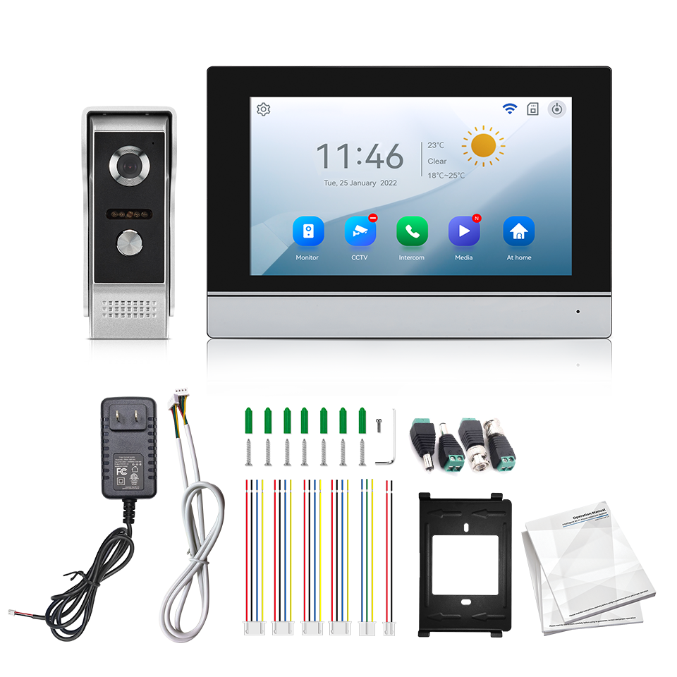 Home Security Indoor Cameras - 7 Polegada tela ips 2mp tuya