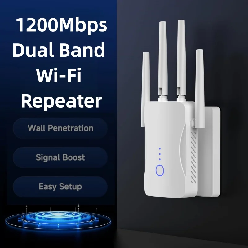 Home Security Wireless - Repetidor WiFi Dual Band 2.4G/5GHz 1200Mbps,