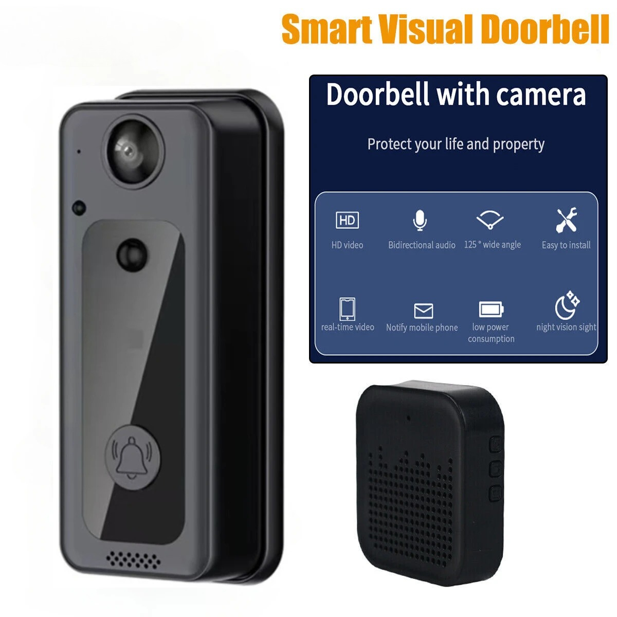 Home Security Ring Camera - Campainha sem fio wi fi vídeo