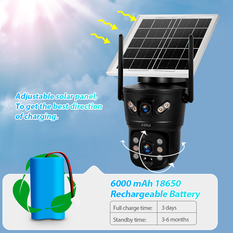 Câmera Solar KERUI 6MP 4G SIM  - Home Security Packages avaliação e preço