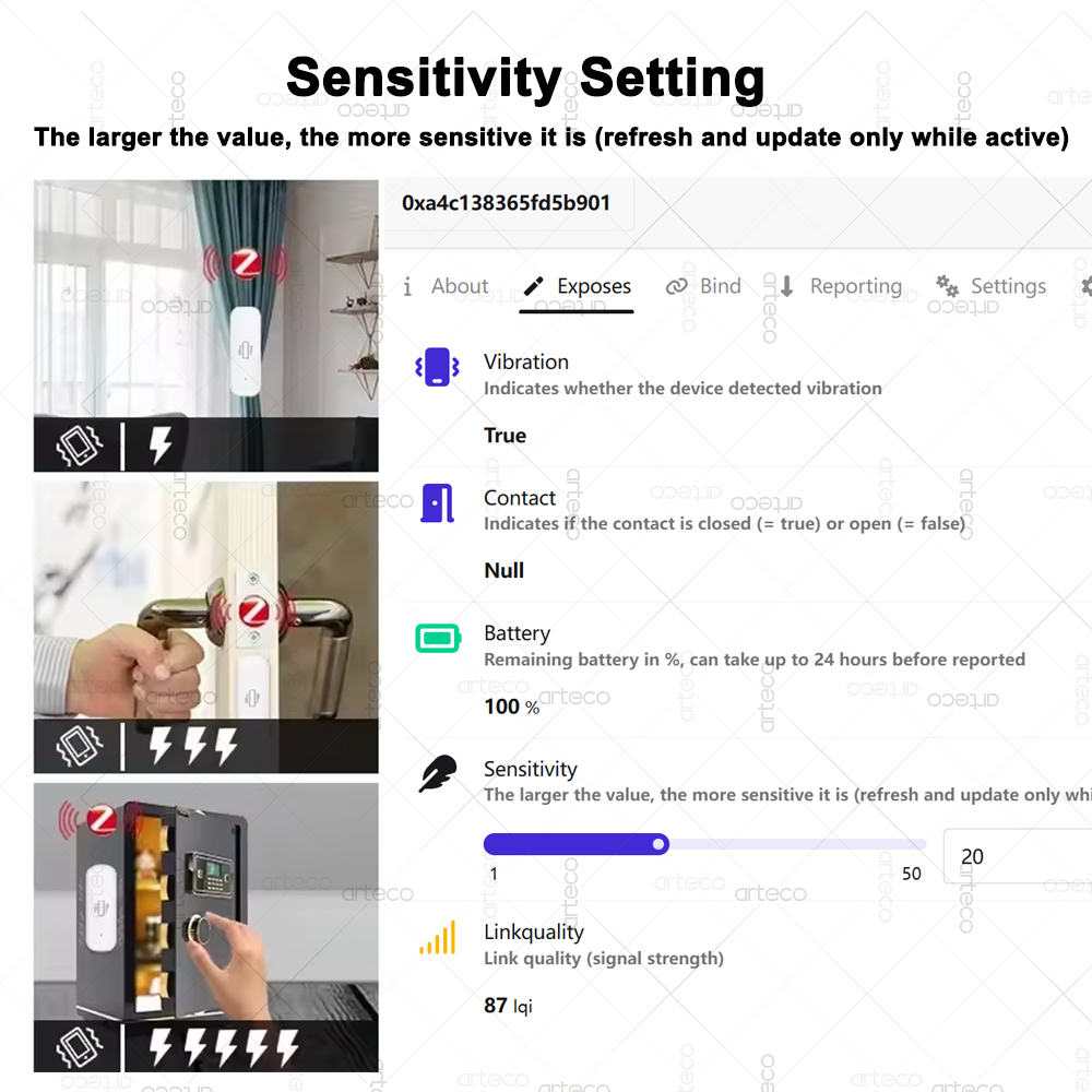 Sensor de vibração inteligente - Home Security And Monitoring avaliação e preço