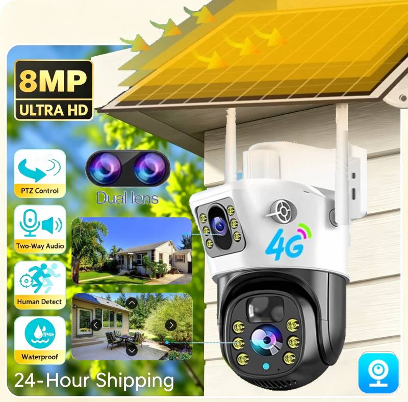 Câmera Solar 4G de 8MP com Len - Ip Camera Outdoor 4K avaliação e preço