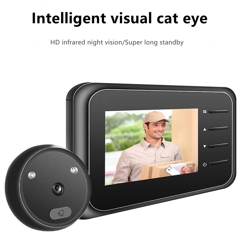 2.4 polegada vídeo olho mágico - Home Security Ring Camera avaliação e preço