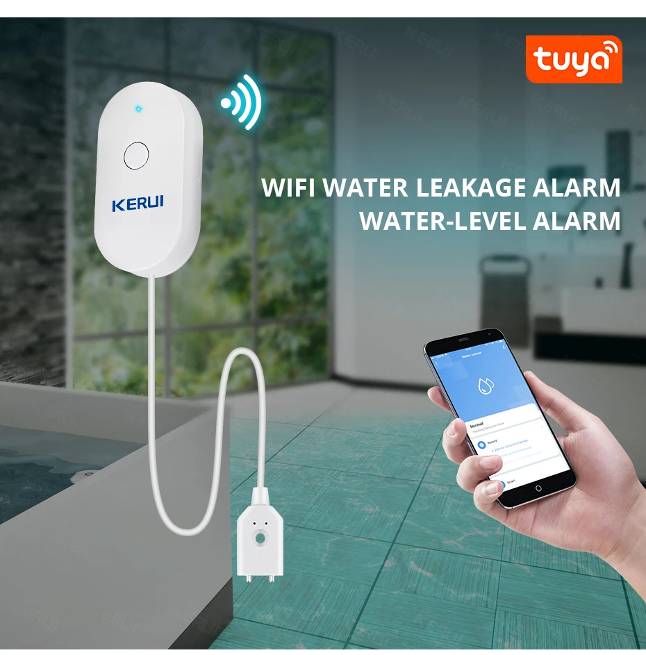 Kerui wi fi sensor de água cas - Home Security And Monitoring avaliação e preço