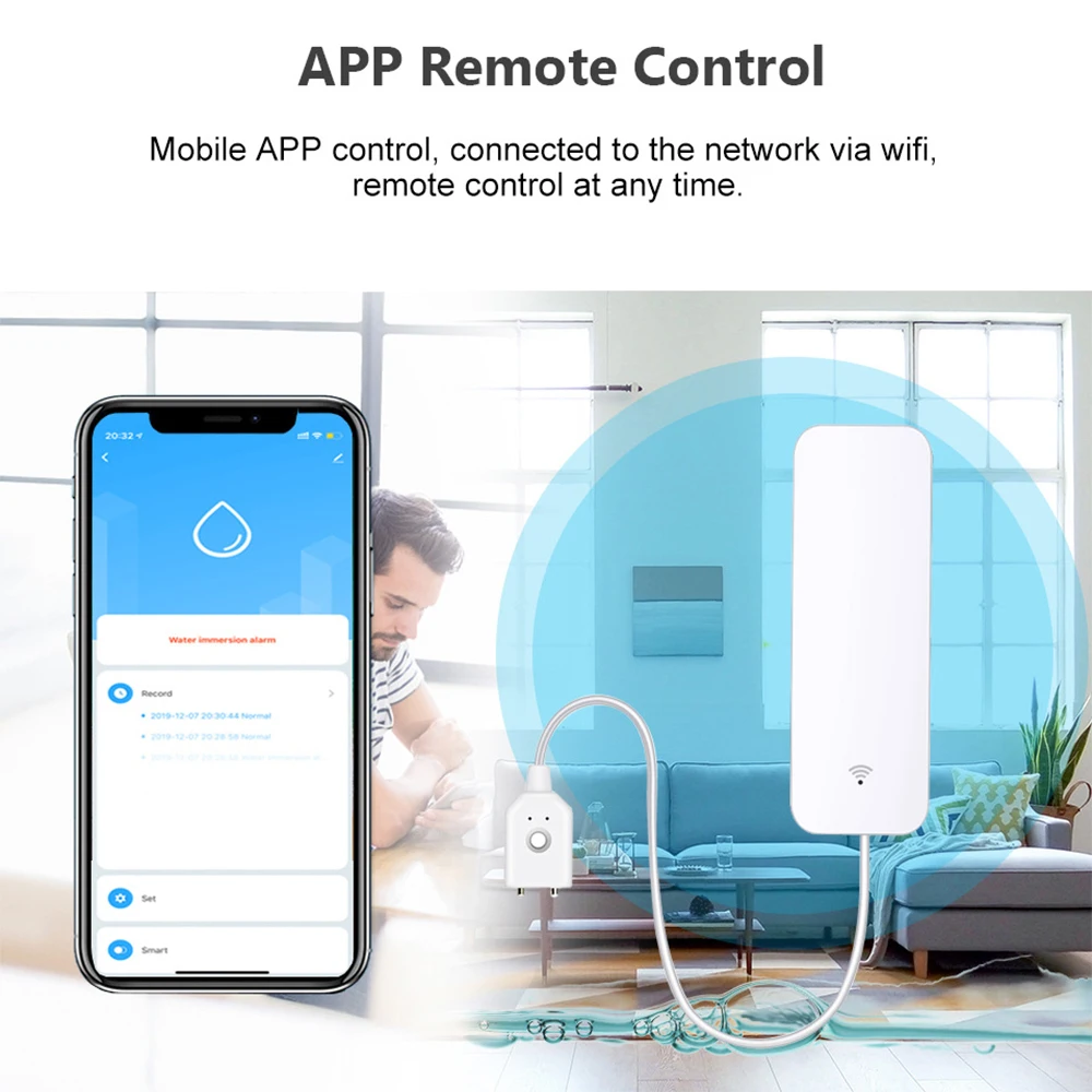 Tuya wifi zigbee sensor de águ - Home Security Business avaliação e preço