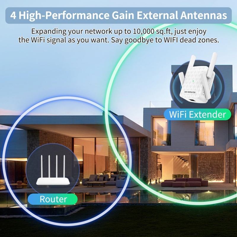 Extensor wi-fi sem fio, 1200mb - Home Security Wireless avaliação e preço